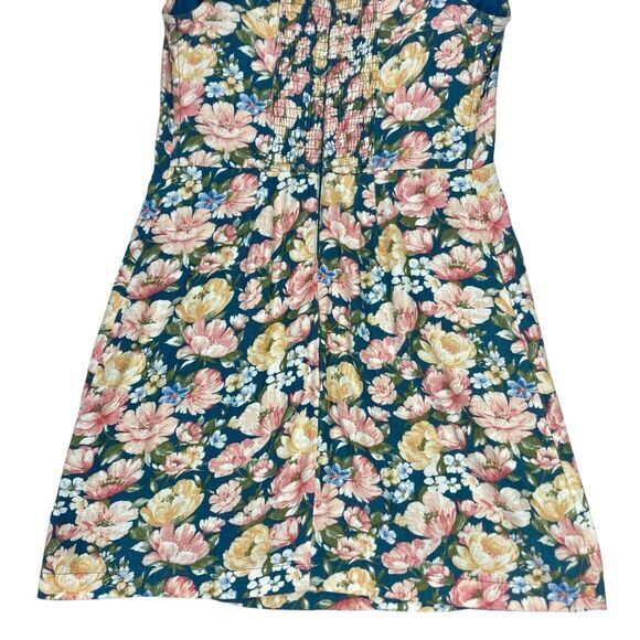 Abercrombie & Fitch Off Shoulder Mini Dress Women S Blue Floral Bohemian Beachy - Picture 9 of 14